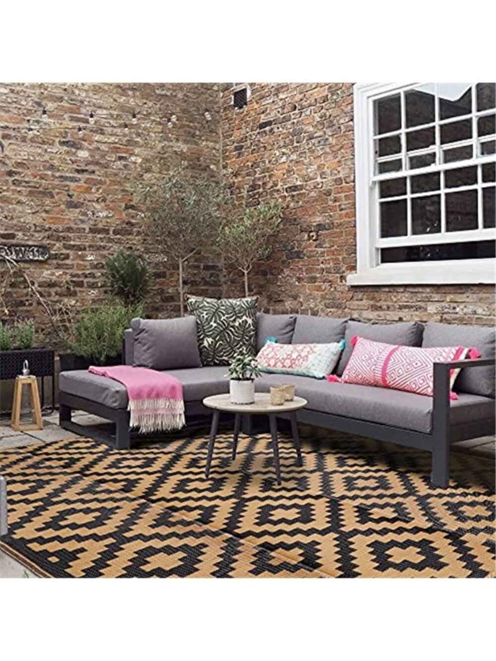 Reversible Mats, Plastic Straw Rug, Modern Area Rug, Large Floor Mat and Rug - Picture 6 of 7